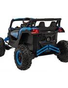 Ramiz Atv electric pentru copii Buggy Defend 106x75x59 cm albastru 140W cu telecomanda 4 x 4 suspensii sunete lumini scaun piele roti din spuma Eva si panou audio