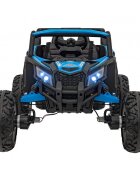 Ramiz Atv electric pentru copii Buggy Defend 106x75x59 cm albastru 140W cu telecomanda 4 x 4 suspensii sunete lumini scaun piele roti din spuma Eva si panou audio