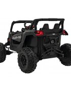 Ramiz Atv electric pentru copii Buggy Defend 106x75x59 cm negru 140W cu telecomanda 4 x 4 suspensii sunete lumini scaun piele roti din spuma Eva si panou audio