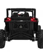 Ramiz Atv electric pentru copii Buggy Defend 106x75x59 cm negru 140W cu telecomanda 4 x 4 suspensii sunete lumini scaun piele roti din spuma Eva si panou audio