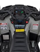 Ramiz Atv electric pentru copii Can-Am Outlander Black 4 motoare x 45W baterie 12V14Ah soft start la buton panou audio roti eva scaun piele