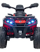 Ramiz Atv electric pentru copii Can-Am Outlander Red 4 motoare x 45W baterie 12V14Ah soft start la buton panou audio roti eva scaun piele