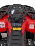 Ramiz Atv electric pentru copii Can-Am Outlander Red 4 motoare x 45W baterie 12V14Ah soft start la buton panou audio roti eva scaun piele