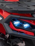 Ramiz Atv electric pentru copii Can-Am Outlander Red 4 motoare x 45W baterie 12V14Ah soft start la buton panou audio roti eva scaun piele