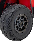 Ramiz Atv electric pentru copii Can-Am Outlander Red 4 motoare x 45W baterie 12V14Ah soft start la buton panou audio roti eva scaun piele