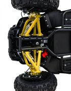 Ramiz Atv electric pentru copii Hiperfect Yellow cu motor 1000W baterie de 48V12Ah viteza 35 kmh cadrul din metal armat echipat cu roti pneumatice suspensii faruri LED frontale claxon integrat pornire cu cheie