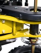 Ramiz Atv electric pentru copii Hiperfect Yellow cu motor 1000W baterie de 48V12Ah viteza 35 kmh cadrul din metal armat echipat cu roti pneumatice suspensii faruri LED frontale claxon integrat pornire cu cheie