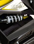 Ramiz Atv electric pentru copii Hiperfect Yellow cu motor 1000W baterie de 48V12Ah viteza 35 kmh cadrul din metal armat echipat cu roti pneumatice suspensii faruri LED frontale claxon integrat pornire cu cheie