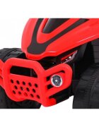 Ramiz Atv electric pentru copii Little Monster TR1805 rosu 25W cu panou audio si acceleratie pe ghidon 70x38.5x42 cm