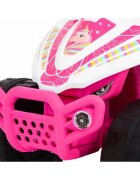 Ramiz Atv electric pentru copii Little Monster TR1805 roz 25W cu panou audio si acceleratie pe ghidon 70x38.5x42 cm