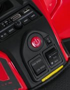Ramiz Atv electric pentru copii Robust Red 4 motoare de 35W baterie de 12V7Ah telecomanda 2.4G cu 3 viteze roti spuma EVA scaun piele ecologica port USB MP3 radio FM Bluetooth Lumini LED pedala acceleratie