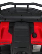 Ramiz Atv electric pentru copii Robust Red 4 motoare de 35W baterie de 12V7Ah telecomanda 2.4G cu 3 viteze roti spuma EVA scaun piele ecologica port USB MP3 radio FM Bluetooth Lumini LED pedala acceleratie