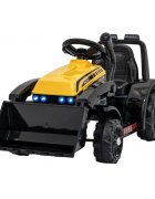 Ramiz Buldozer electric pentru copii 6V cupa mobila 86x40x42 cm galben 25W cu sunete lumini si claxon