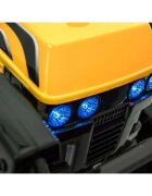 Ramiz Buldozer electric pentru copii 6V cupa mobila 86x40x42 cm galben 25W cu sunete lumini si claxon