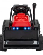 Ramiz Buldozer electric pentru copii 6V cupa mobila 86x40x42 cm rosu 25W cu sunete lumini si claxon