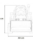 Ramiz Buldozer electric pentru copii 6V cupa mobila 86x40x42 cm rosu 25W cu sunete lumini si claxon