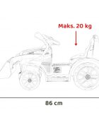 Ramiz Buldozer electric pentru copii 6V cupa mobila 86x40x42 cm rosu 25W cu sunete lumini si claxon