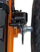 Ramiz Kart electric pentru copii Maighty Orange cu motor 1000W baterie 48V12Ah viteza maxima 30 kmh cu 3 moduri de viteza accesate la cheie frane hidraulice pe disc anvelope gonflabile cu suspensii si scaun reglabil
