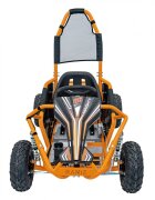 Ramiz Kart electric pentru copii Maighty Orange cu motor 1000W baterie 48V12Ah viteza maxima 30 kmh cu 3 moduri de viteza accesate la cheie frane hidraulice pe disc anvelope gonflabile cu suspensii si scaun reglabil