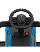 Ramiz Masinuta copii de impins Lamborghini Aventador Blue cu maner parental detasabil sunete si lumini LED roti din cauciuc suport pentru picioare bara de protectie greutate maxima admisa 30 kg