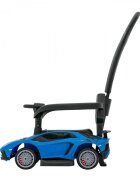 Ramiz Masinuta copii de impins Lamborghini Aventador Blue cu maner parental detasabil sunete si lumini LED roti din cauciuc suport pentru picioare bara de protectie greutate maxima admisa 30 kg