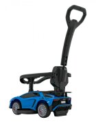Ramiz Masinuta copii de impins Lamborghini Aventador Blue cu maner parental detasabil sunete si lumini LED roti din cauciuc suport pentru picioare bara de protectie greutate maxima admisa 30 kg