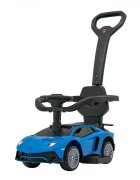 Ramiz Masinuta copii de impins Lamborghini Aventador Blue cu maner parental detasabil sunete si lumini LED roti din cauciuc suport pentru picioare bara de protectie greutate maxima admisa 30 kg