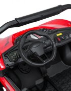 Ramiz Masinuta electrica de teren 4x4 pentru copii Buggy Red motor 4 x 200W baterie 2 x 12V10Ah slow start telecomanda 2.4 GHz cu 3 viteze suspensii panou audio integrat