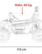 Ramiz Masinuta electrica de teren 4x4 pentru copii Buggy Red motor 4 x 200W baterie 2 x 12V10Ah slow start telecomanda 2.4 GHz cu 3 viteze suspensii panou audio integrat