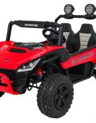 Ramiz Masinuta electrica de teren 4x4 pentru copii Buggy Red motor 4 x 200W baterie 2 x 12V10Ah slow start telecomanda 2.4 GHz cu 3 viteze suspensii panou audio integrat