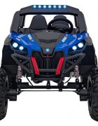 Ramiz Masinuta electrica de teren 4x4 pentru copii UTV-MX 2000N blue motor 4 x 75W baterie 2 x 12V7Ah telecomanda 24 GHz cu 3 viteze panou audio integrat roti eva