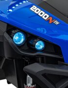 Ramiz Masinuta electrica de teren 4x4 pentru copii UTV-MX 2000N blue motor 4 x 75W baterie 2 x 12V7Ah telecomanda 24 GHz cu 3 viteze panou audio integrat roti eva