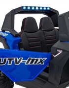 Ramiz Masinuta electrica de teren 4x4 pentru copii UTV-MX 2000N blue motor 4 x 75W baterie 2 x 12V7Ah telecomanda 24 GHz cu 3 viteze panou audio integrat roti eva