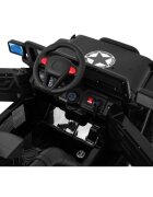 Ramiz Masinuta electrica pentru copii Brd-7588 negru 140W cu telecomanda suspensii lumini panou audio claxon scaun piele si roti Eva