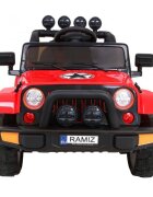 Ramiz Masinuta electrica pentru copii Brd-7588 rosu 140W cu telecomanda suspensii lumini panou audio claxon scaun piele si roti Eva