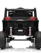 Ramiz Masinuta electrica pentru copii Buggy Madman UTV-MX Black 4 motoare 35W baterie 12V10Ah telecomanda 2.4 GHz roti spuma EVA 24x10 cm sarcina maxima 30 kg scaun piele ecologica deschidere usi MP3 USB Bluetooth