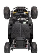 Ramiz Masinuta electrica pentru copii Buggy Madman UTV-MX Yellow 4 motoare 35W baterie 12V10Ah telecomanda 2.4 GHz roti spuma EVA 24x10 cm sarcina maxima 30 kg scaun piele ecologica deschidere usi MP3 USB Bluetooth