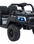 Ramiz Masinuta electrica pentru copii Champion Black motor 2 x 200W baterie 24V9Ah cu telecomanda 2.4 GHz 3 viteze slow start amortizoare lumini led panou audio integrat portbagaj