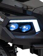 Ramiz Masinuta electrica pentru copii Champion Black motor 2 x 200W baterie 24V9Ah cu telecomanda 2.4 GHz 3 viteze slow start amortizoare lumini led panou audio integrat portbagaj