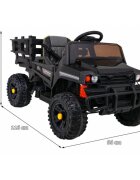 Ramiz Masinuta electrica pentru copii Farmer Pick-Up Negru 70W cu telecomanda scaun tapitat roti Eva deschidere usi telecomanda si lumini