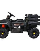 Ramiz Masinuta electrica pentru copii Farmer Pick-Up Negru 70W cu telecomanda scaun tapitat roti Eva deschidere usi telecomanda si lumini