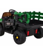 Ramiz Masinuta electrica pentru copii Farmer Pick-Up Verde 70W cu telecomanda scaun tapitat roti Eva deschidere usi telecomanda si lumini