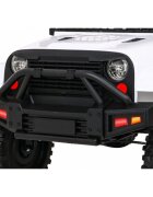 Ramiz Masinuta electrica pentru copii Jeep Dark Night alb 70W cu telecomanda suspensii si lumini scaun piele si panou audio