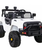 Ramiz Masinuta electrica pentru copii Jeep Dark Night alb 70W cu telecomanda suspensii si lumini scaun piele si panou audio