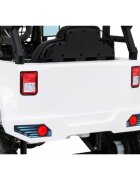 Ramiz Masinuta electrica pentru copii Jeep Dark Night alb 70W cu telecomanda suspensii si lumini scaun piele si panou audio