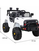 Ramiz Masinuta electrica pentru copii Jeep Dark Night alb 70W cu telecomanda suspensii si lumini scaun piele si panou audio