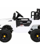 Ramiz Masinuta electrica pentru copii Jeep Dark Night alb 70W cu telecomanda suspensii si lumini scaun piele si panou audio