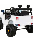 Ramiz Masinuta electrica pentru copii Jeep Dark Night alb 70W cu telecomanda suspensii si lumini scaun piele si panou audio