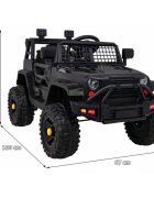 Ramiz Masinuta electrica pentru copii Jeep Dark Night negru 70W cu telecomanda suspensii si lumini scaun piele si panou audio