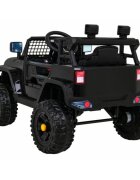 Ramiz Masinuta electrica pentru copii Jeep Dark Night negru 70W cu telecomanda suspensii si lumini scaun piele si panou audio